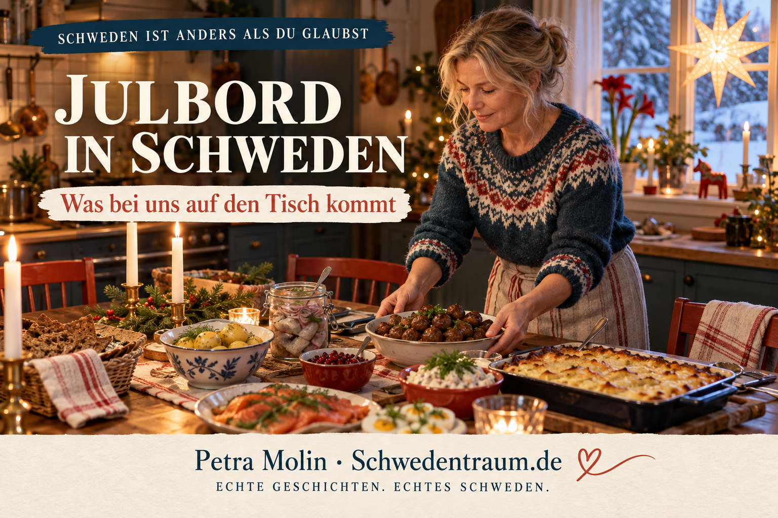 Was gehört zum Julbord in Schweden? Ich erzähle von Köttbullar, Janssons frestelse und unserem Weihnachtsessen zwischen Tradition und Familienalltag.